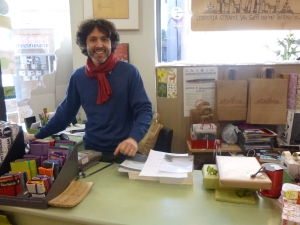 Alan, owner of Straffi bookshop, Viterbo 