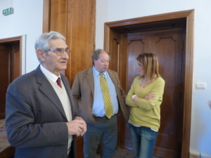 President of Archeotuscia Rodolfo Neri, Chief Orlandini and Sabina Ricci of the Museo Civico 